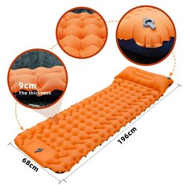 Mat Outdoor Sleeping Pad Builtin Foot Air Pump Camping Inflatable Mattress Travel Mat Ultralight Air Bed TPU Nylon Waterproof 200kg