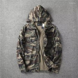 Men's Jackets Spring Autumn Vintage Men Hooded Camouflage Military Tactical Coats Outerwear