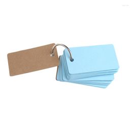 Kraft Paper Binder Ring Easy Flip Flash Cards Study Memo Pads DIY Stationery