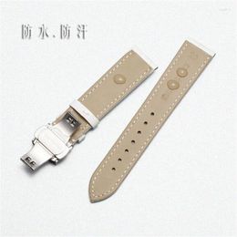 Watch Bands Universal Cow Leather Watchband 12 13 15 17 18 20mm Green White Black Deployment Buckle Strap For Man Woman Stock Deli22