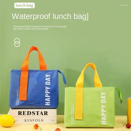 Dinnerware Sets Lunch Box Bag PU Waterproof Thick Insulation Simple Solid Colour Student Office Worker With Meal