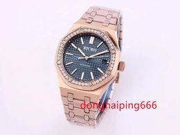 Ladies Mechanical Watch 37mm size 316L fine steel, drill ring mechanical movement classic three pin automatic calendar Wholesale Wristwatches Montre De Luxe