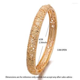 Bangle Wando 1Pcs/lot Women Bangles Gold Colour & Copper Jewellery Handmade Bracelet For Girls French African Romance Melv22