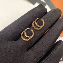 20 Style Luxury Brand Designer Earrings Letters Stud 18K Gold Plated 925 Silver Earrings Geometric Famous Earring Wedding Party Love Gifts Jewelry Woman