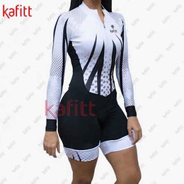 Cycling clothes Sets Kafitt Cycling Wear Women's Sweatshirt Set Road Cycling Team Uniform 3D Printed Monkey Short Sleeve JumpsuitHKD230625