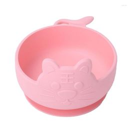 Bowls 1pc Baby Safe Bowl Silicone Dining Plate Solid Cute Cartoon Children Dishes Suction Toddle Training Tableware Kids Feeding