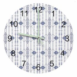 Wall Clocks Texture Luminous Pointer Clock Home Interior Ornaments Round Silent For Living Room Bedroom Office Decor