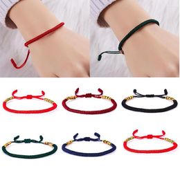 Charm Bracelets 5 Colours Tibetan Buddhist Lucky & Bangles Handmade Knots Rope Budda Bracelet For Women Men Jewellery Gift