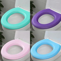 Toilet Seat Covers EVA Waterproof Padded Removable Washable Bathroom Household Cover Mat Lid Adhesive Cloth Cushion Sticker