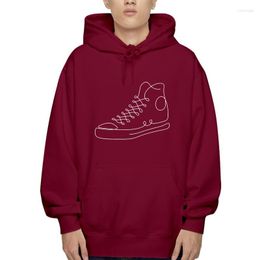 Men's Hoodies Cool Sneaker Urban Shoe Illustration Hoodie Men Design Cotton Fleece Kawaiiraphic Building Summer Pattern Sweat