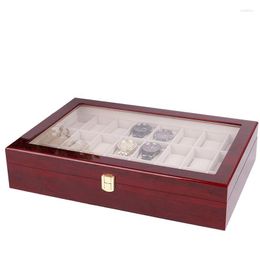 Watch Boxes & Cases Luxury Large Size 24 Slots Box Organiser Display Wooden Watches Storage Pillows Case Wood Gift Deli22