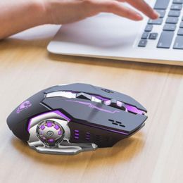 Mice Rechargeable LED Backlit Mute Ergonomic Gaming Wireless Mouse With USB ReceiverMice