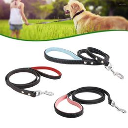 Dog Collars 1.2M Pu Leather Leash Durable Outdoor Walking Training Lead Belt For Small Medium Dogs Cat Harness Collar Strap Rope