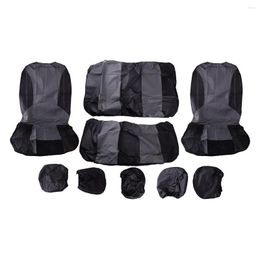 Car Seat Covers Universal Front Rear Bench Back Cover 5-Seats Full Set Cushion Protector Fit For Truck SUV Van