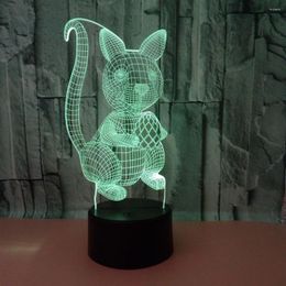Table Lamps Squirrel 3d Lamp Factory Wholesale 7 Color Change Touch Led Visual Gift Atmosphere Desktop