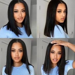 Short Straight Bob Wig Lace Front Human Hair Wigs For Women Pre Plucked Remy Closure Indian Human Hair Lace Frontal Bob Wigs