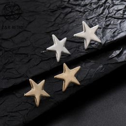 Stud Earrings In Gold Color Silver Star Korean Fashion Jewelry Brincos Vintage Geometric Modern Pendientes Drop