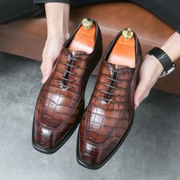 Leather Men Dress Shoes Size 46 Business Formal Shoes Men Lace-up Party Wedding Shoes for Men