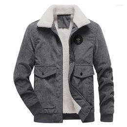 Men's Jackets Men's Jacket Lapel Corduroy Coat In Autumn And Winter 2023 Wool Padded Retro Fashion Warm Fleece