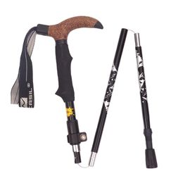 Sticks Outdoor Foldable Trekking Poles Lightweight Camping Hiking Sticks Portable Elderly Walking Crutches