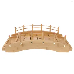 Dinnerware Sets Sashimi Bridge Sushi Board Holder Practical Container Wood Serving Tray Style Plate