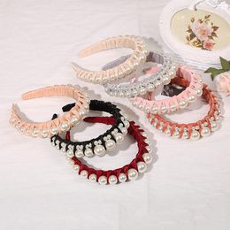 Hair Clips 2023 Korean Style Women's Headband Simple Fashion All-Match Pearl Grace Hairband Decoration