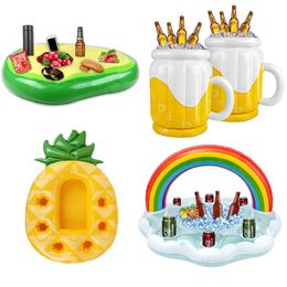 Organization Inflatable Beer Table Pool Float Avocado Shape Summer Water Party Air Mattress Ice Bucket Serving/Salad Bar Tray Food Drink Holder
