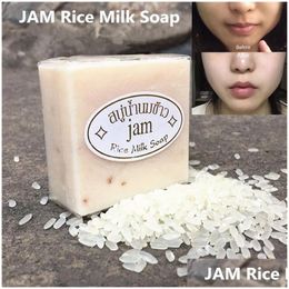 Handmade Soap Jam Rice 65G Natural Milk Oil Control Face Skin Care Treatment Bath Shower Soaps Drop Delivery Health Beauty Body Dh5J2