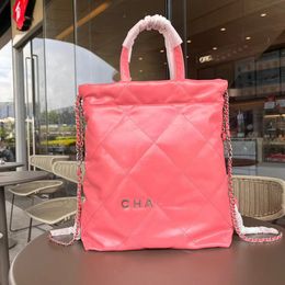 Hot designer Backpack Style cc 23 Shoulder school bag womens Genuine Leather handbags double chain Large basket tote pink pack travel fashion book bags men clutch