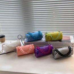 Evening Bags Fashion Marbling Acrylic Box Bag 2021summer Fashion Girl's Chain Small Shoulder Bag Dinner Makeup Bag Cylindrical Evening Bag J230625