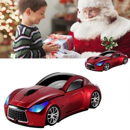 Mice USB Mouse 3D Mini Car Wireless Optical 1600DPI Computer Portable Gaming PC Mause With LED Light For Laptop Boy Gift