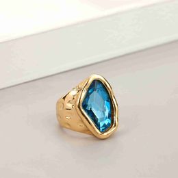 Band Rings Anslow Fashion Jewelry Personalized Design Irregular Crystal Women Party Accessories Charms Elegant Finger Ring Wholesale Cheap x0625