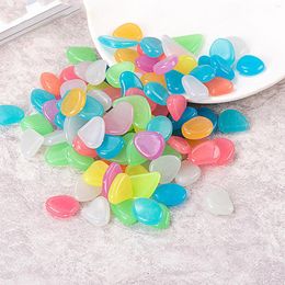 Garden Decorations 200 / Bag Outdoor Luminous Stones Colourful Fluorescent Pebbles For Dark Courtyard Walkway Trails