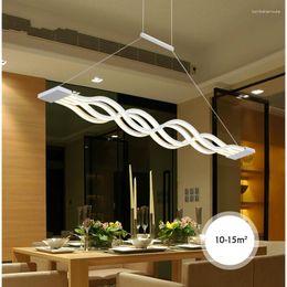 Chandeliers Wave Design Chandelier For Dinning Room Black White Lights Modern Led Lighting AC 85-260V 100CM 120CM