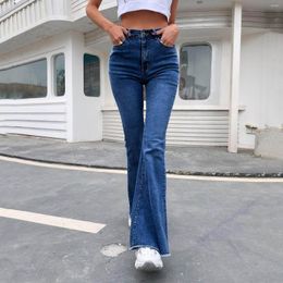 Women's Jeans 2023 Casual Washed Denim For Women Stretch Butter Lifting Wide Leg High Waist Pants Split Retro Hole Flare