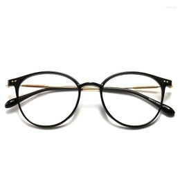 Sunglasses Frames Unisex Round Polygon Glasses For Men Women Metal Frame Plain Nearsighted Eyewear -1.0 -2.5 -2