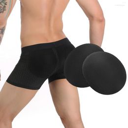 Underpants 2 Pcs/pair Hip Shaper Padded Briefs BuPad Sexy Men Underwear Sponge Enhancer Push Up Cup Panties Lifter Wholesale