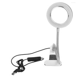 Table Lamps Desk Top 8X Magnifying Glass Beauty Nail Salon Tattoo Magnifier Lamp Light