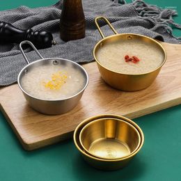 Bowls Creative 304 Stainless Steel Bowl Korean Tableware Soup Fruit Golden Single Layer Kitchen Utensils Flatware