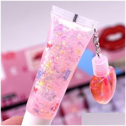 Lip Gloss Transparent Plumper Oil Colourless Sexy Glitter Liquid Lips Waterproof Moisturising Women Clear Cute Lipgloss With Pendant Dhoqh