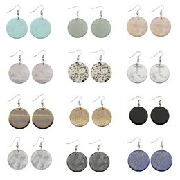 Healing Chakra Gemstone Dangle Earrings for Women Girls Round Disc Crystal Donut Pendant Earring Jewellery