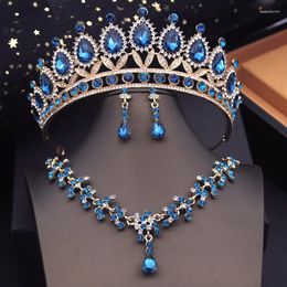 Necklace Earrings Set Fashion Bridal With Tiaras For Princess Crown Wedding Dress Bride Costume Accessories