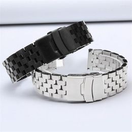 Watch Bands 18 20 22 24 26mm Accessories Strap FOR ALL Brands Replace Wrist Band Solid Stainless Steel Flat Mouth Bracelet Deli22