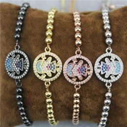 Link Bracelets Adjustable 10pcs/lot Delicate Cz Fashion Jewellery Girl Connector Bracelet Copper Bead Chain