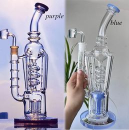 Occiccio di bong con bobina congelabile riciclatrice di piattaforme tamponate grandi bong di vetro tubi d'acqua con piattaforme di olio di vetro spesse tabacco con ciotola da 14 mm