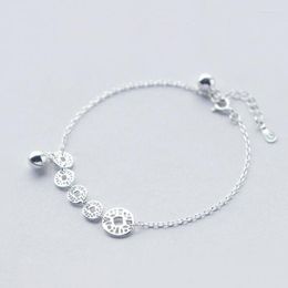 Charm Bracelets 925 Real Sterling Silver Fashion Women's Jewelry Circle Pendant Bracelet For Women Wife Girls Lady Gift S501 Raym22