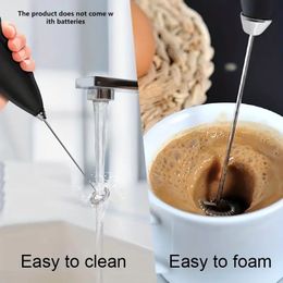 1pc Mini Electric Milk Beater Creative Stainless Steel Household Egg Beater Fancy Coffee Beater Milk Mixer, Kitchen Accessories