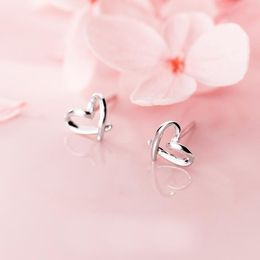 Stud Earrings MloveAcc 925 Sterling Silver Tiny Shiny Polish Mini Heart Simple Small For Women Minimalist Studs Jewelry