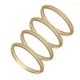 Bangle Simple Style African Dubai 4Pcs Openable Cuff Bracelets Ethiopian Gold Color Bangles For Women Men Girls Wedding Jewelry Melv22