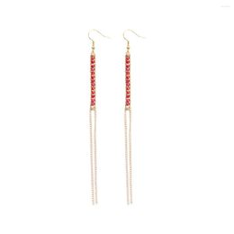 Dangle Earrings Vedawas Beaded Long For Women Lightweight Gold Colour Metal Chain Tassel Drop Fashion Jewellery Wholesale